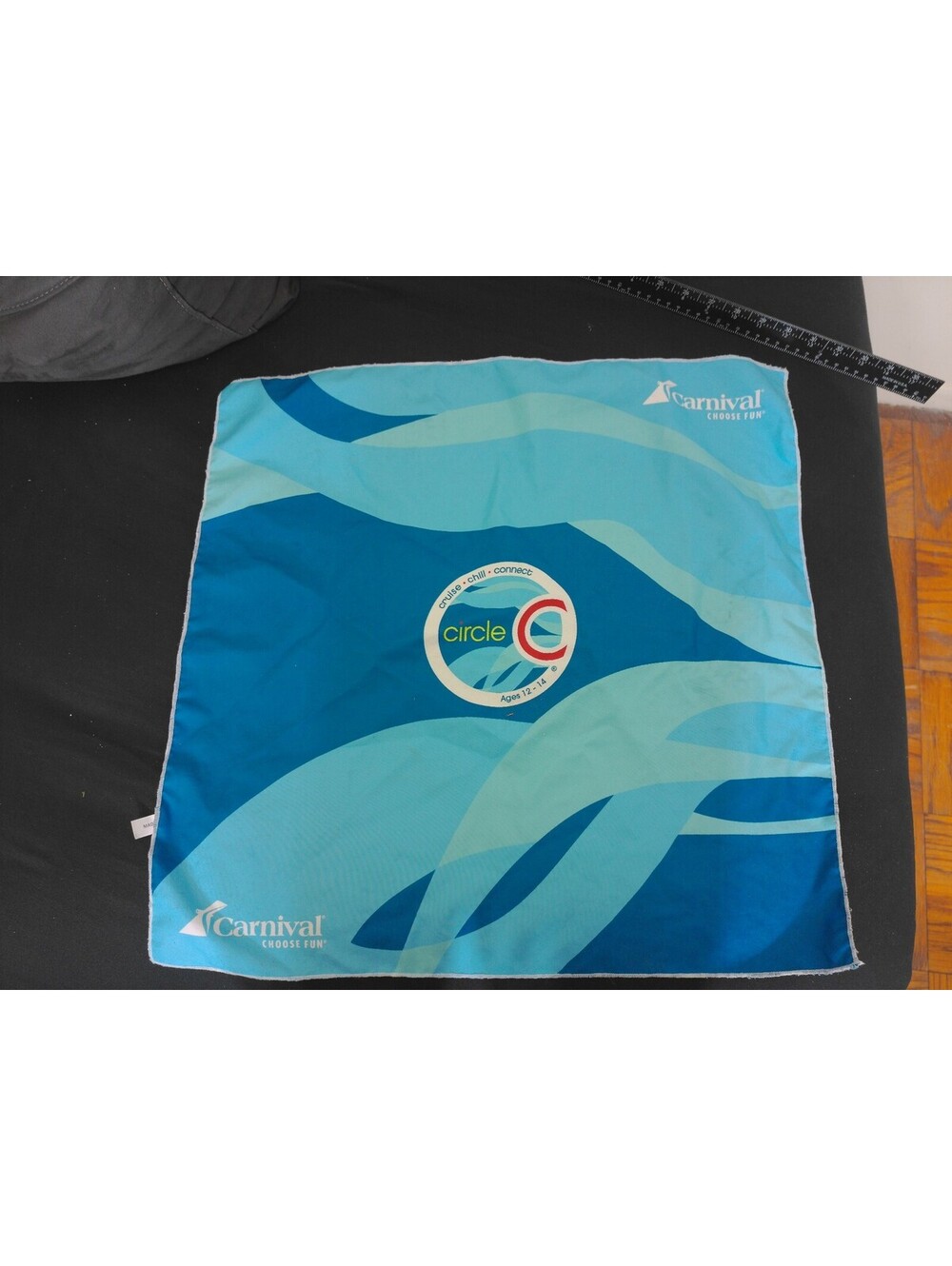 Carnival Cruise Line Circle C Youth Club‎ Bandana Scarf Ages 12-14 Blue Souvenir